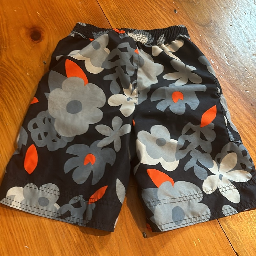 PATAGONIA Boys 3-4 Floral Hawaiian Print Swim Trunks Board Shorts